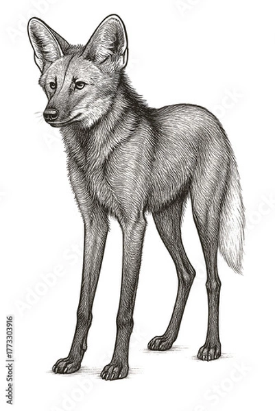 Fototapeta Maned Wolf Tall Stand