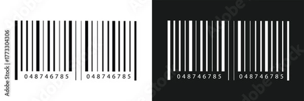 Fototapeta Barcode isolated on white background, Simple fake bar code, barcode scratched vector illustration , barcode icon for selling, Product Barcode, Trendy bar code for web icon in eps 10.