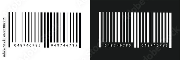 Fototapeta Barcode isolated on white background, Simple fake bar code, barcode scratched vector illustration , barcode icon for selling, Product Barcode, Trendy bar code for web icon in eps 10.