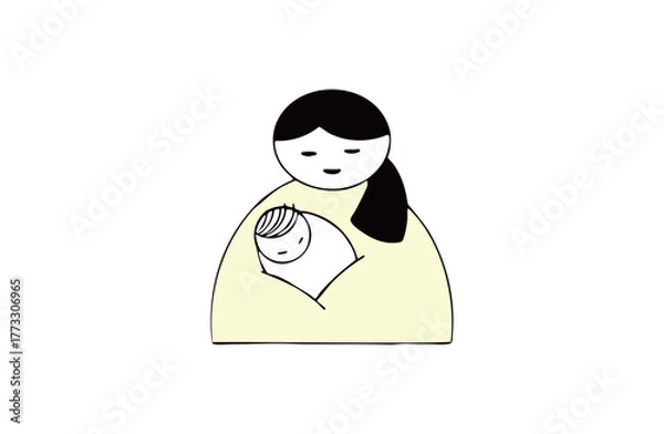 Obraz お母さんと赤ちゃん　授乳室 育児