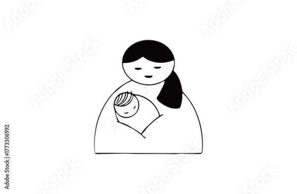 Obraz お母さんと赤ちゃん　授乳室 育児