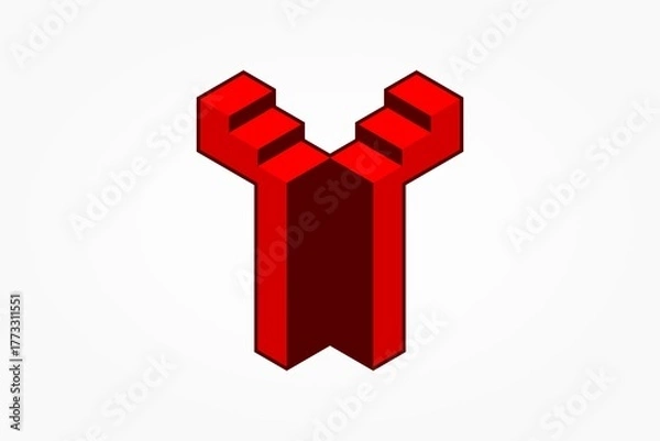 Fototapeta red arrow graph