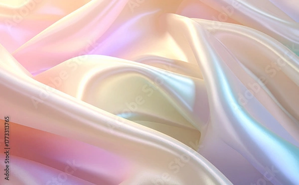 Fototapeta ベージュの光沢のあるサテン生地の背景テクスチャ