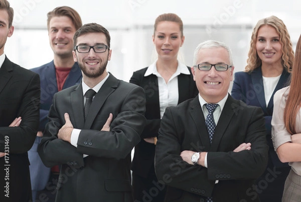 Fototapeta closeup portrait of a leading business team.