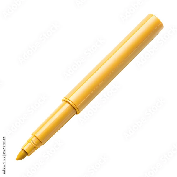 Obraz Yellow marker pen png highlighter png felt tip pen png stationery png school supply png writing marker png transparent background image