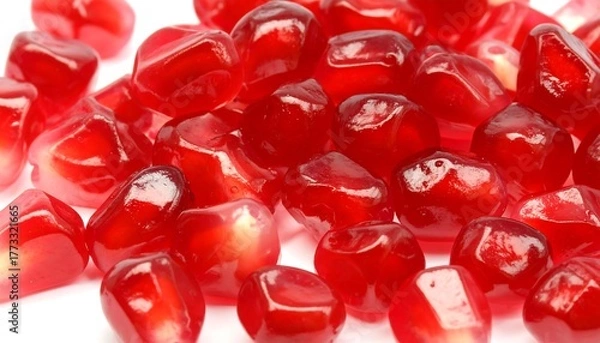 Obraz Close-up of vibrant, juicy red seeds from a fresh pomegranate fruit