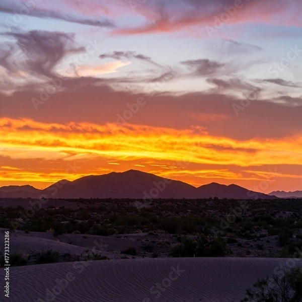 Obraz Desert sunset view