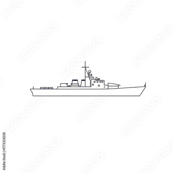 Fototapeta silhouette of a ship