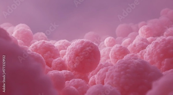 Obraz Brain balloon in pastel skies: conceptual art of thought, wisdom, and spiritual contemplation with red, psychology, brainstorming