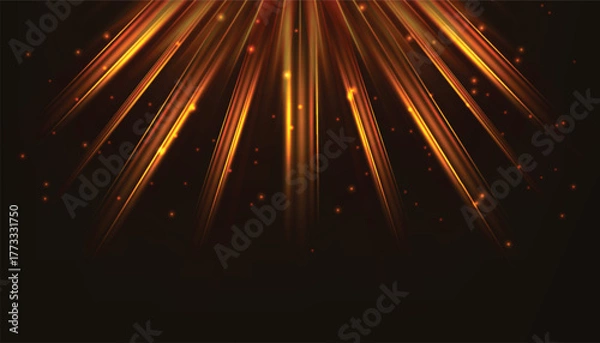 Fototapeta Abstract white shiny glitter and soft lights decorative on gold background. Vector illustration