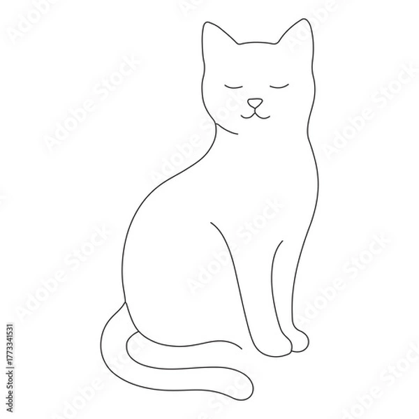 Fototapeta vector illustration of a cat
