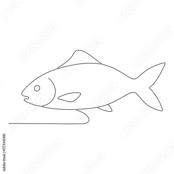 Fototapeta vector illustration of a fish