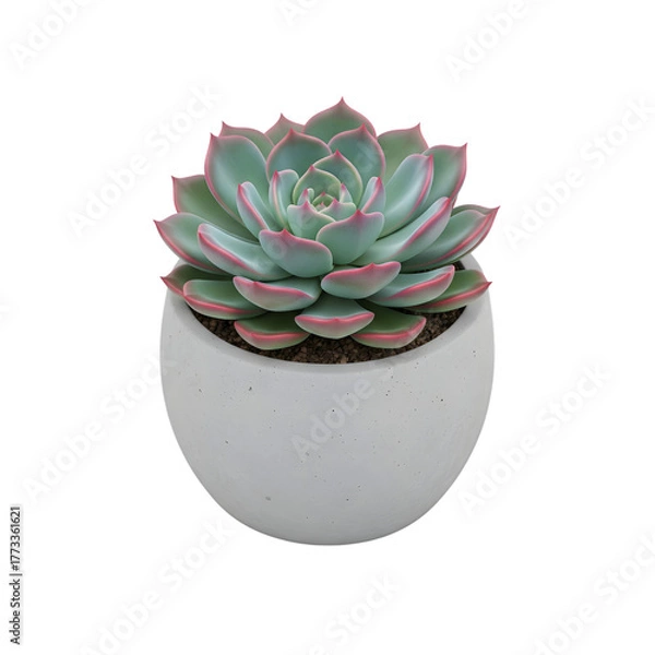 Obraz Beautiful succulent plant in a white ceramic pot isolated