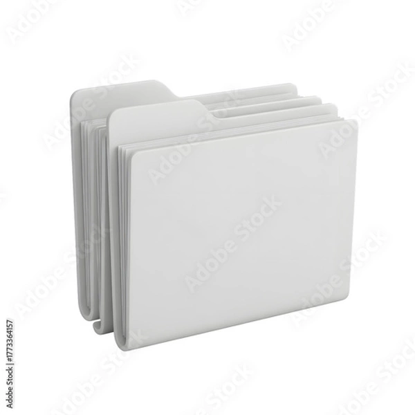 Fototapeta Stack of white manila file folders for organizing documents and paperwork