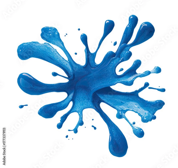 Obraz Vibrant blue liquid splash, dynamic, energetic, abstract, fluid