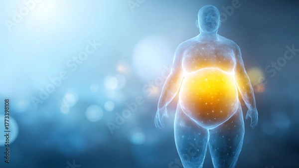 Obraz 肥満と内臓脂肪（腹部の健康リスク、ダイエットの概念）