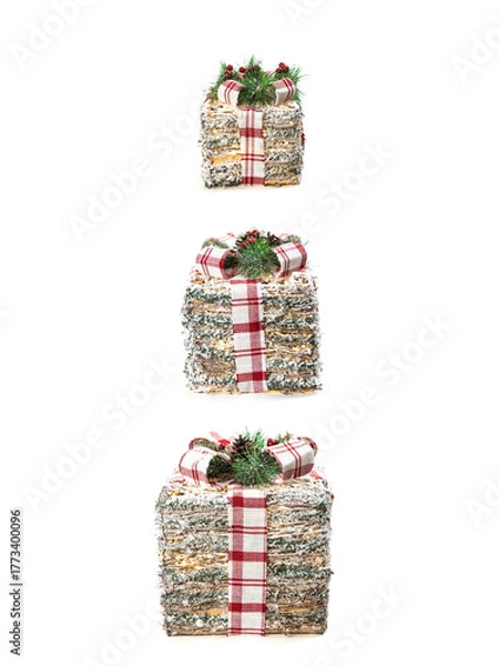 Fototapeta Christmas boxes. Isolated on a white background