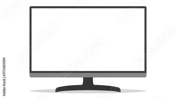 Fototapeta A modern flat screen computer monitor isolated on white background