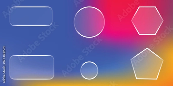 Obraz Colorful Gradient Interface Mockup – Modern UI Design Template with Circular and Rounded Elements