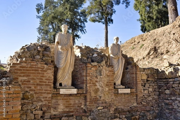 Fototapeta Statues in Merida of Drusus the Elder and Tiberius