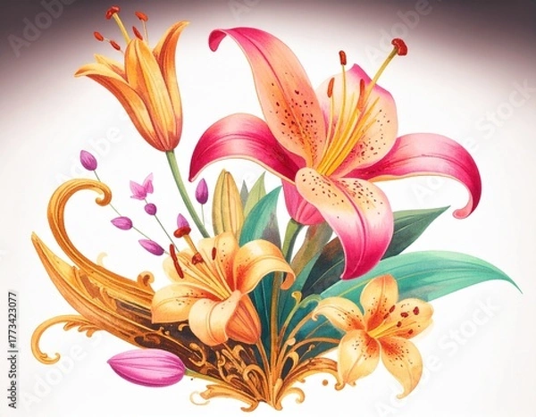 Obraz abstract floral pattern