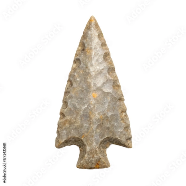 Fototapeta Ancient arrowhead with transparent background showcases intricate craftsmanship and historical significance