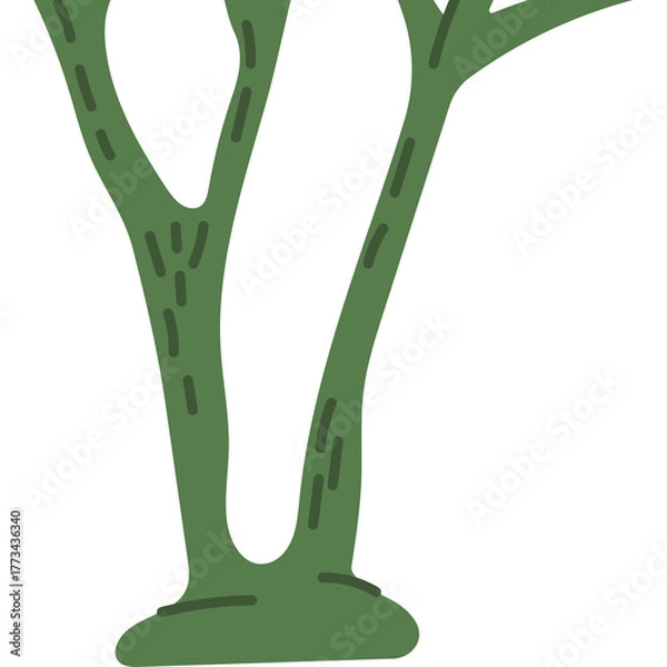 Obraz Green abstract tree branches on transparent background isolated organic plant design element