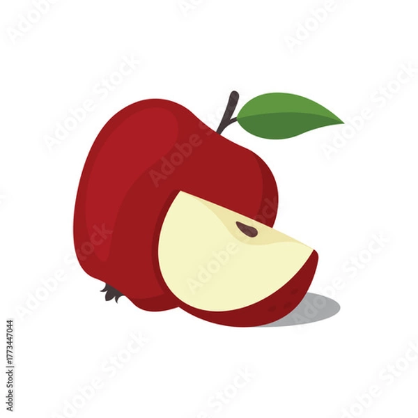 Obraz Red apple with slices, eps 10 format	
