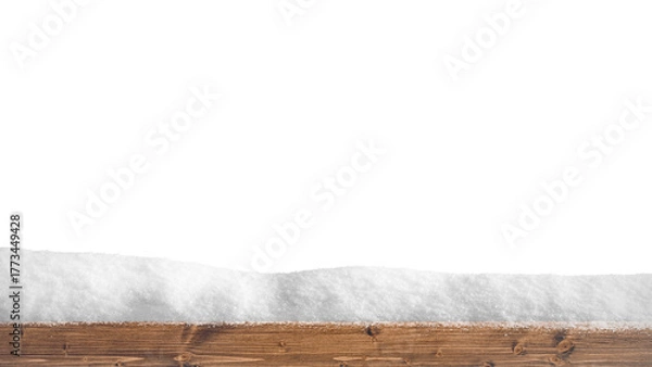 Obraz a winter Christmas background with snow on the wood.