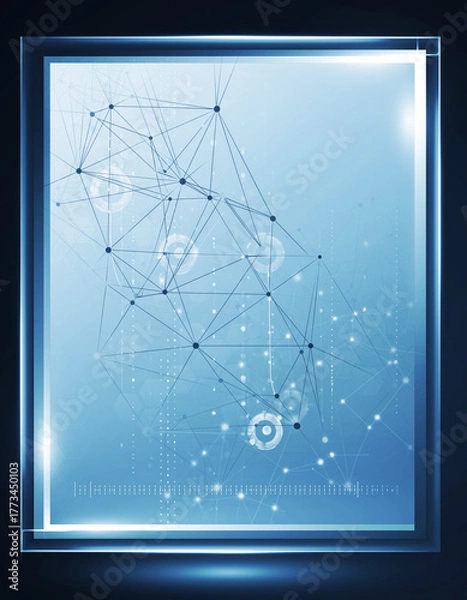 Obraz minimal blue tech background with subtle network overlays