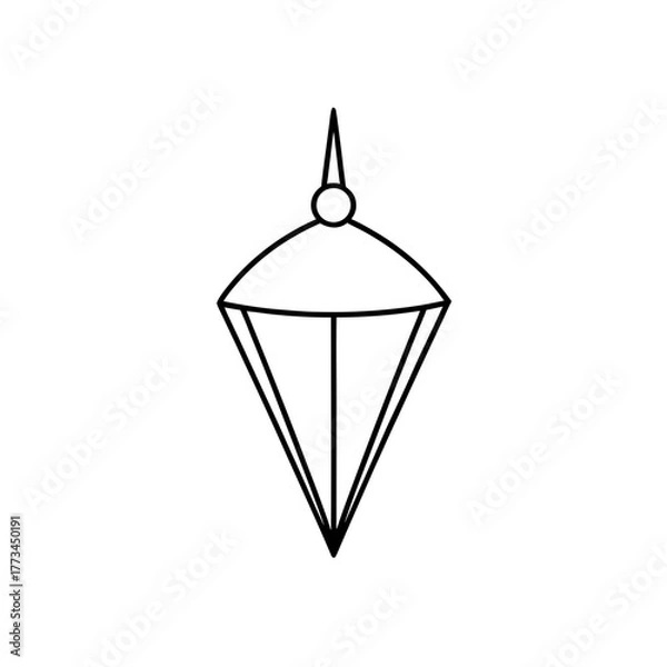 Fototapeta Hanging geometric lamp outline on transparent background