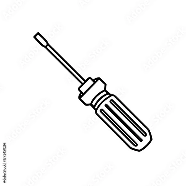 Fototapeta Outline of a flathead driver on transparent background