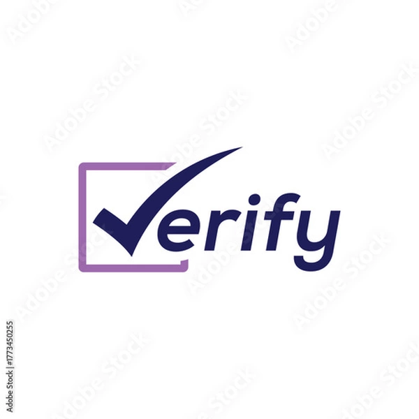 Obraz verify logo design, square symbol graphic template