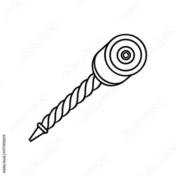 Fototapeta Outline of a twisted blowpipe on transparent background