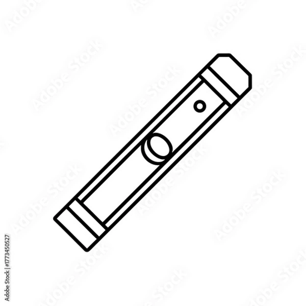 Fototapeta Outline of a bubble level tool on transparent background