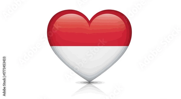 Fototapeta A flowing ribbon design featuring alternating red and white stripes, elegant and decorative.