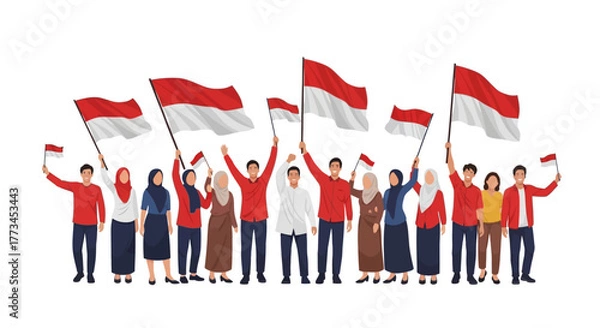 Obraz A flowing ribbon design featuring alternating red and white stripes, elegant and decorative.