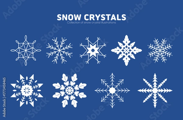 Fototapeta 다양한 눈꽃 결정 일러스트 모음