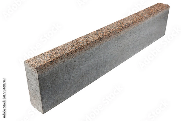 Obraz One paving stone isolated on a white background