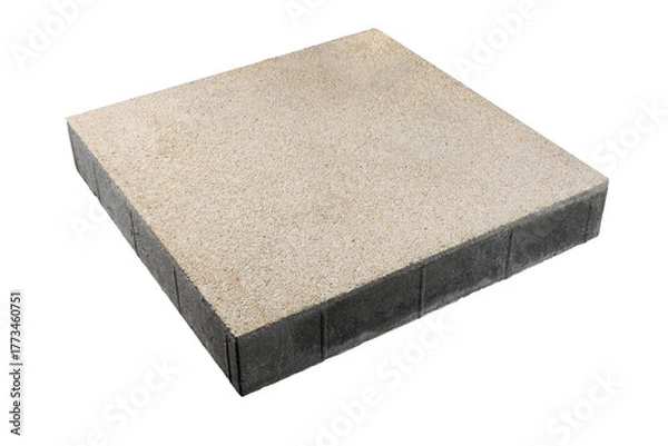 Obraz One paving stone isolated on a white background