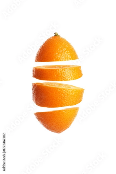 Fototapeta sliced orange on white background.