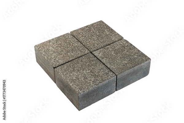 Obraz Four paving stones isolated on a white background