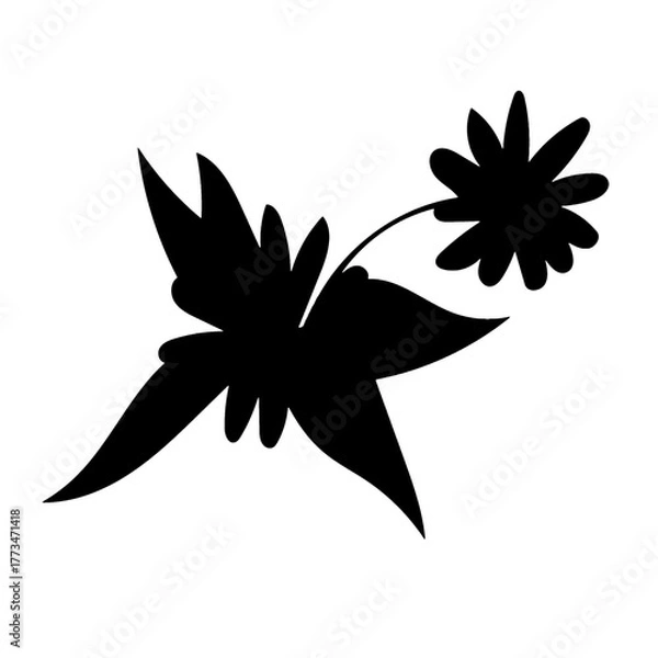 Obraz flower silhouette black useful for your projects 9.eps