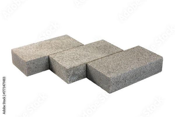 Obraz Four paving stones isolated on a white background