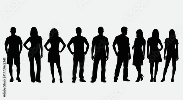 Fototapeta Nine diverse people group