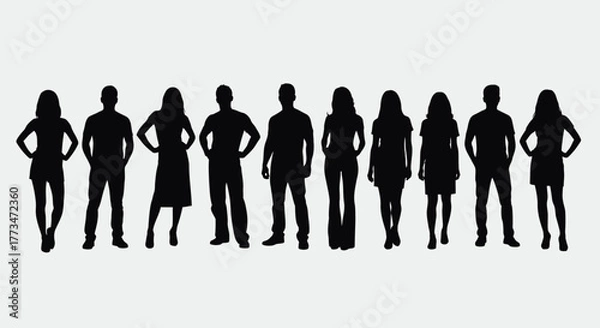 Fototapeta Diverse adult silhouettes