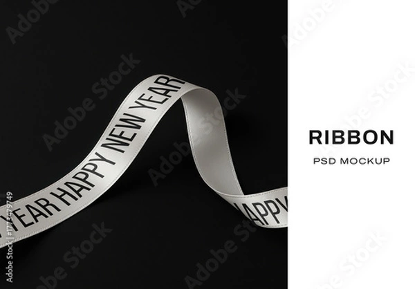 Obraz Elegant Festive Ribbon Mockup Psd
