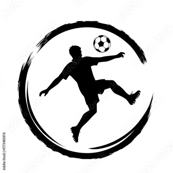 Obraz soccer player silhouette vector