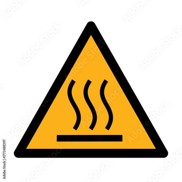 Fototapeta Hot surface vector design warning safety sign standar ISO 7010.