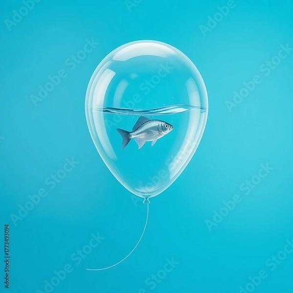 Obraz Fish inside transparent balloon
